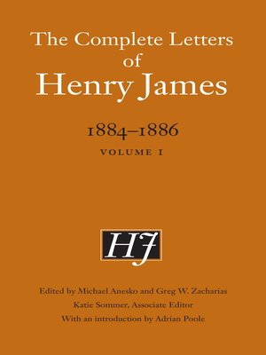 cover image of The Complete Letters of Henry James, 1884–1886, Volume 1